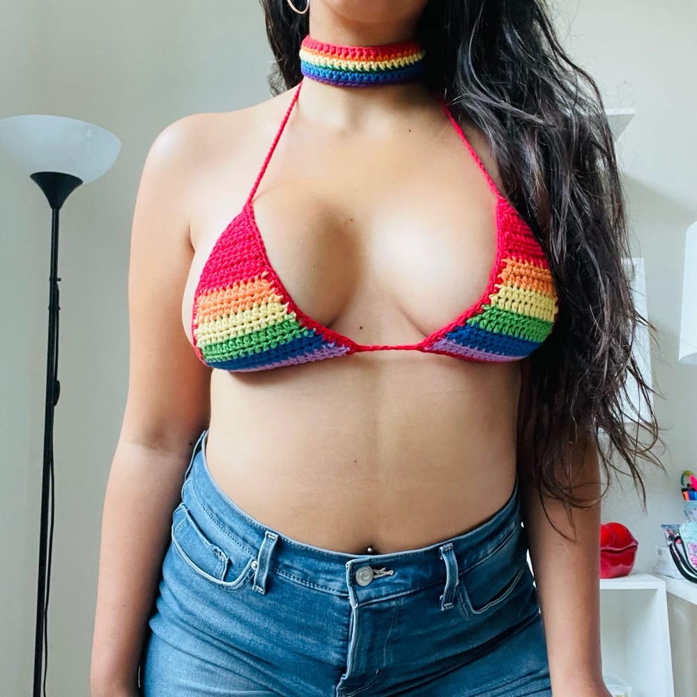 Pride Crochet Bikini Top and Choker